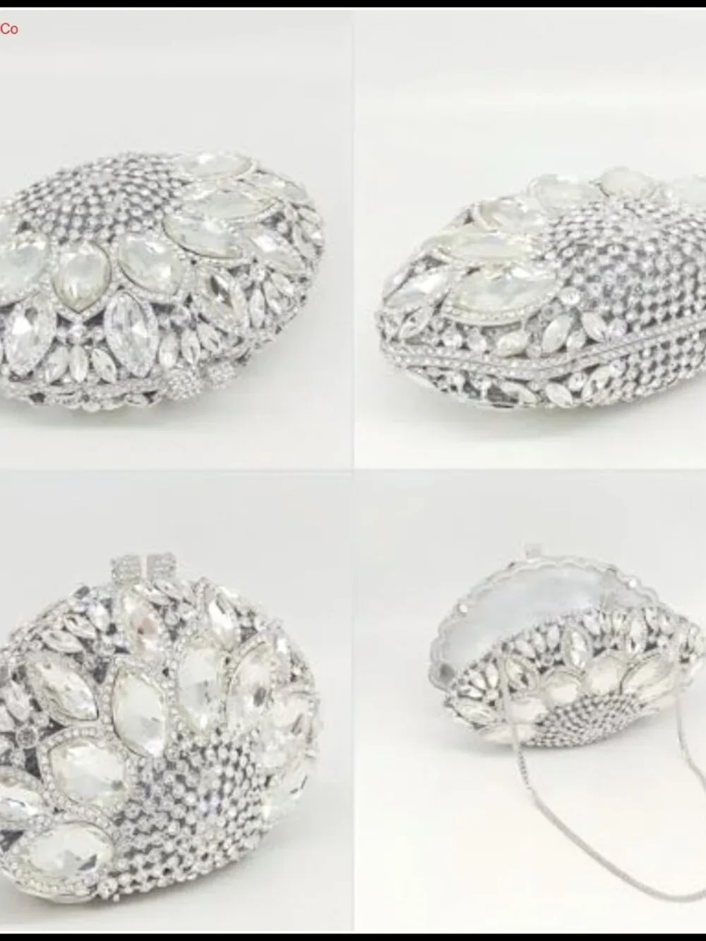Peacock Crystal Clutch Evening Bag Rhinestone Bridal Wedding Purse Mini